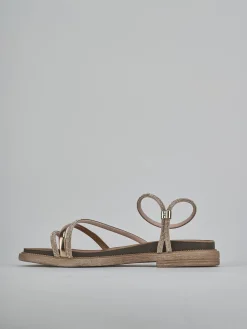 Sandali tacco 2cm pelle bronzo