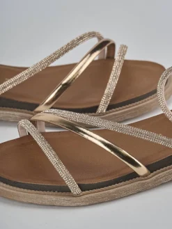 Sandali tacco 2cm pelle bronzo
