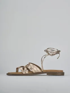 Sandali tacco 1cm pelle bronzo