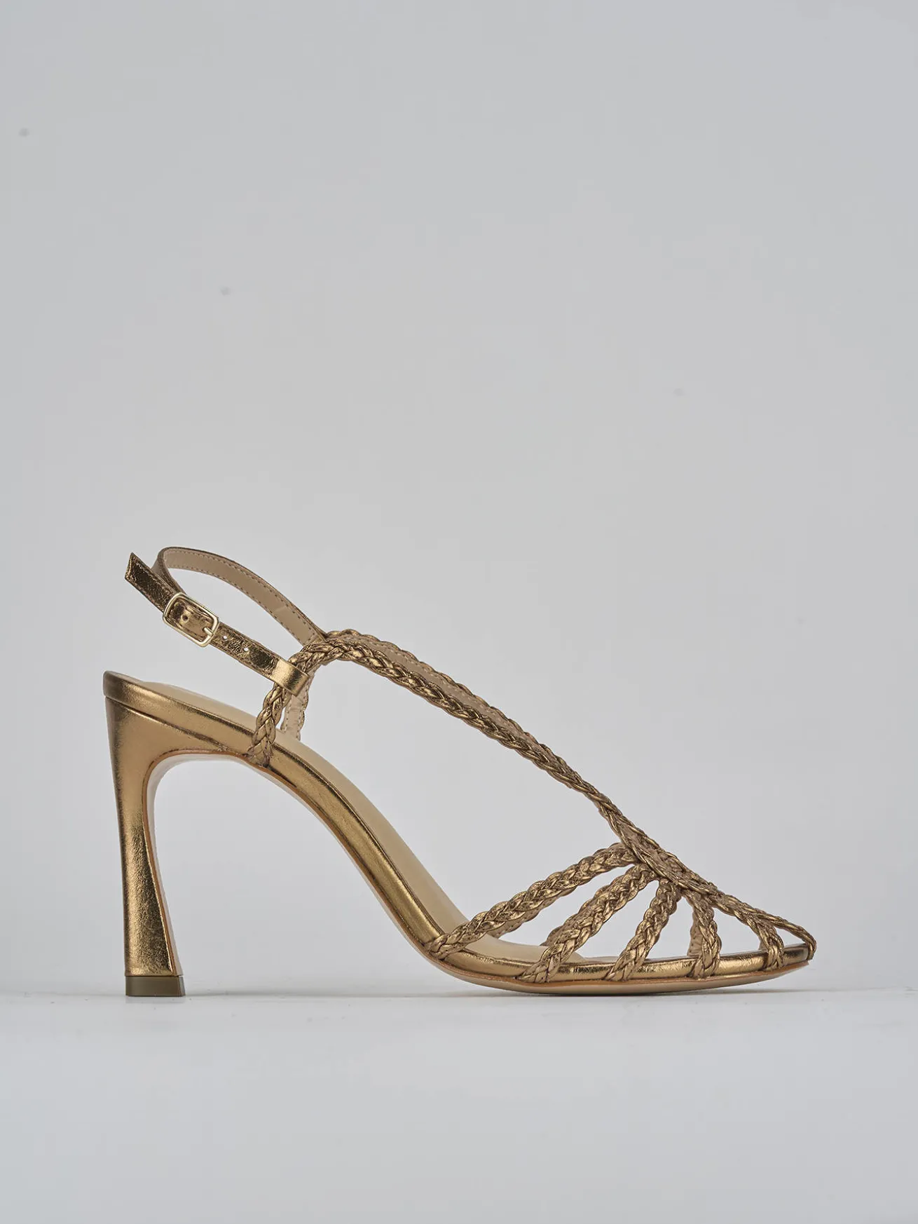 Sandali tacco 8cm pelle bronzo