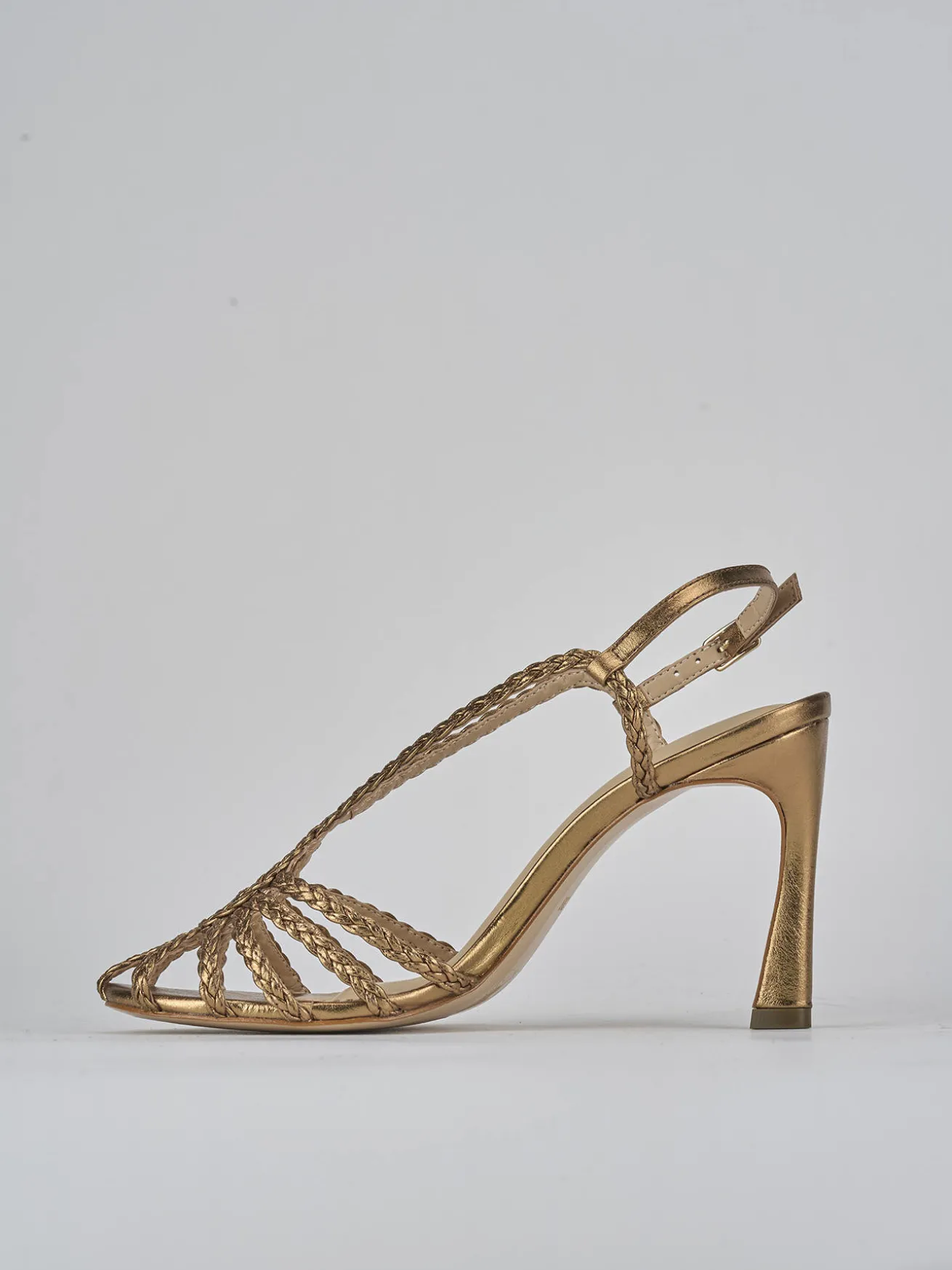 Sandali tacco 8cm pelle bronzo