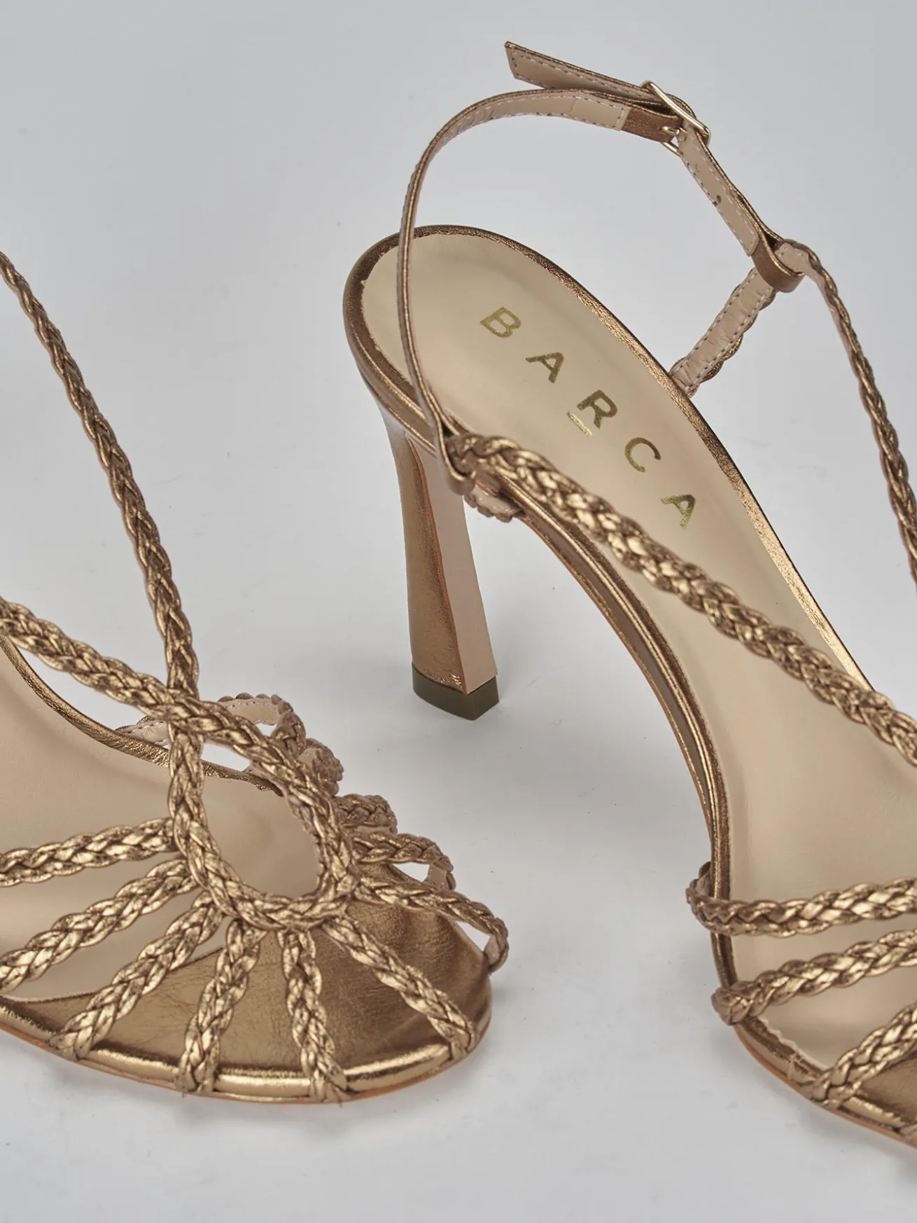 Sandali tacco 8cm pelle bronzo