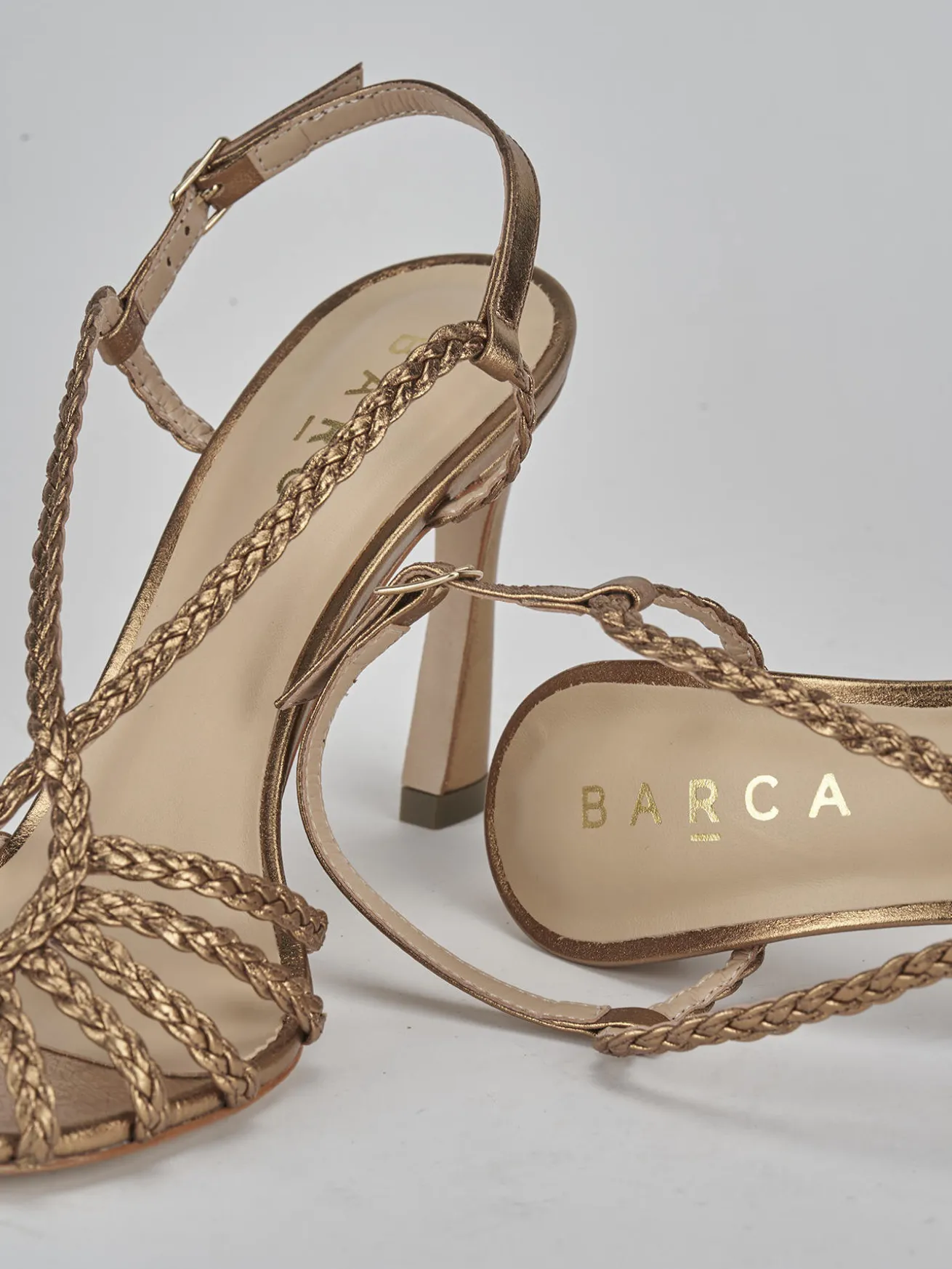 Sandali tacco 8cm pelle bronzo