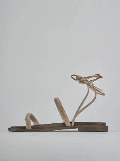 Sandali tacco 1cm pelle bronzo