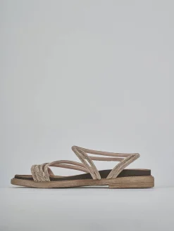 Sandali tacco 2cm pelle bronzo