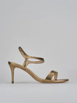 Sandali tacco 7cm pelle bronzo