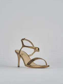 Sandali tacco 7cm pelle bronzo