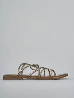 Sandali tacco 1cm pelle bronzo