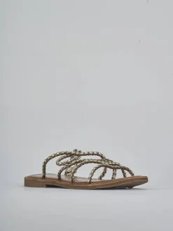 Sandali tacco 1cm pelle bronzo