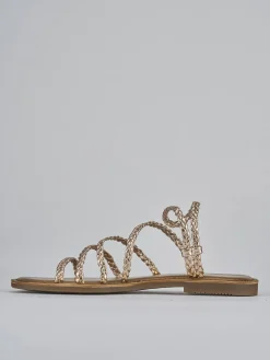 Sandali tacco 1cm pelle bronzo