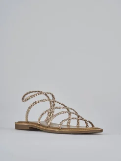 Sandali tacco 1cm pelle bronzo