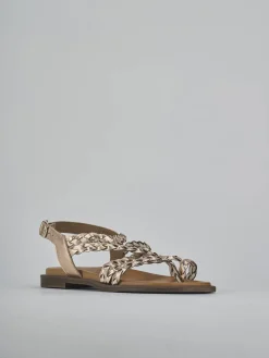 Sandali tacco 1cm pelle bronzo