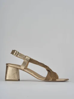 Sandali tacco 5cm pelle bronzo