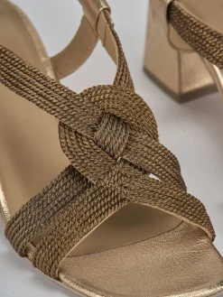 Sandali tacco 5cm pelle bronzo