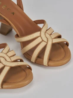 Sandali tacco 8cm pelle marrone