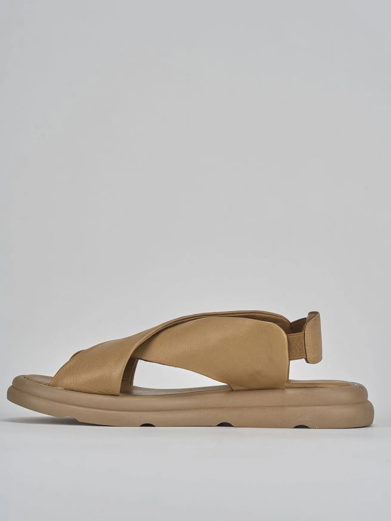 Sandali tacco 2cm pelle marrone