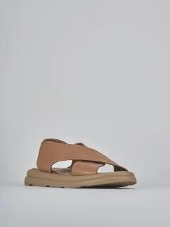 Sandali tacco 3cm pelle marrone