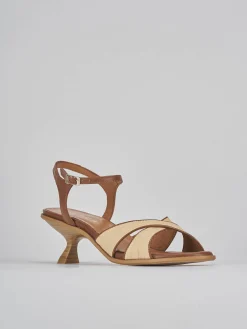 Sandali tacco 6cm pelle marrone