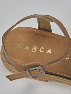 Sandali tacco 1cm pelle marrone