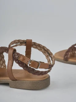 Sandali tacco 1cm pelle marrone