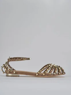 Sandali tacco 1cm pelle marrone