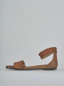 Sandali tacco 2cm pelle marrone