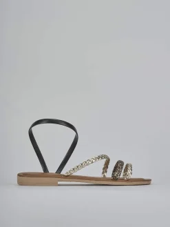 Sandali tacco 1cm pelle multicolor