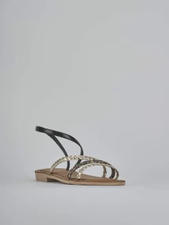 Sandali tacco 1cm pelle multicolor