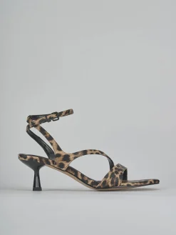 Sandali tacco 6cm pelle multicolor