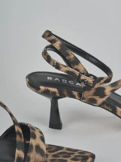 Sandali tacco 6cm pelle multicolor