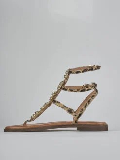 Sandali tacco 1cm pelle multicolor