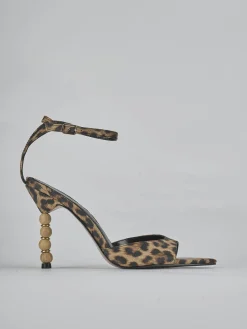 Sandali tacco 8cm pelle multicolor