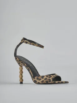 Sandali tacco 8cm pelle multicolor