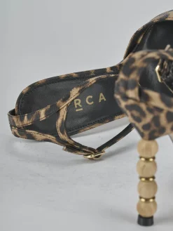 Sandali tacco 8cm pelle multicolor