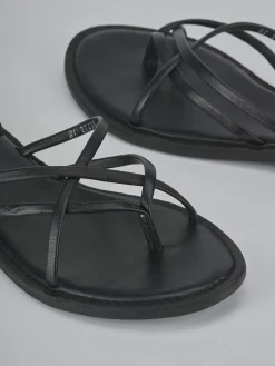 Sandali tacco 1cm pelle nero