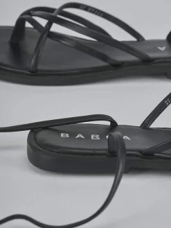 Sandali tacco 1cm pelle nero