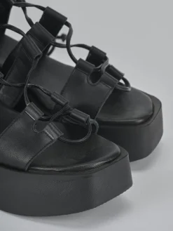 Sandali tacco 4cm pelle nero