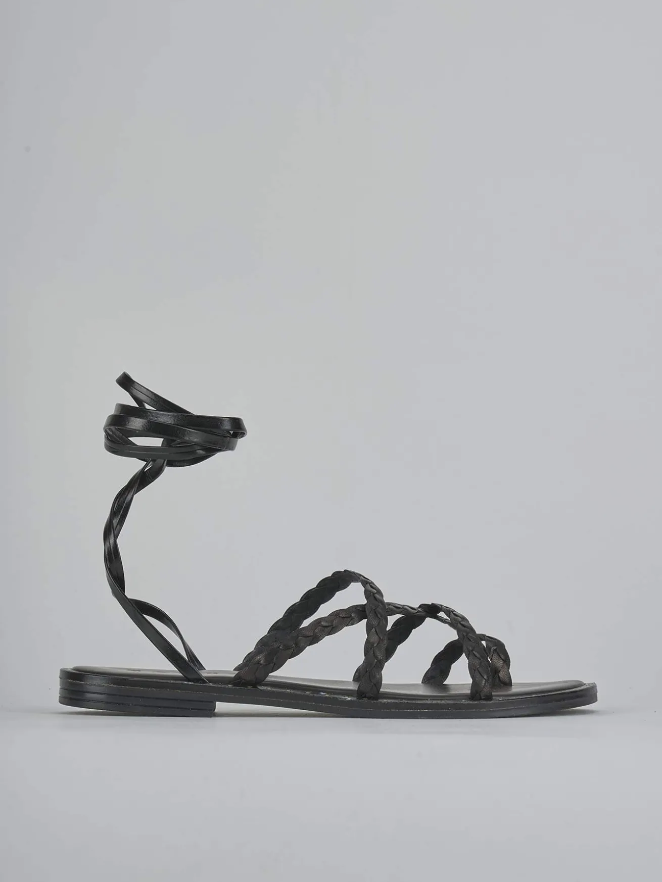 Sandali tacco 1cm pelle nero