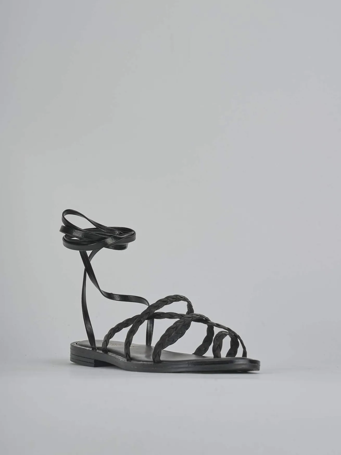 Sandali tacco 1cm pelle nero