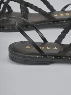 Sandali tacco 1cm pelle nero