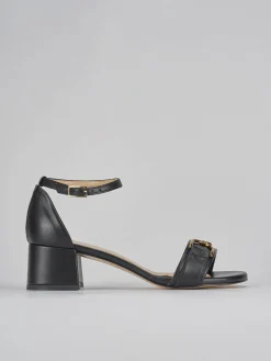 Sandali tacco 5cm pelle nero