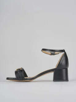 Sandali tacco 5cm pelle nero