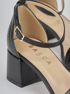 Sandali tacco 5cm pelle nero