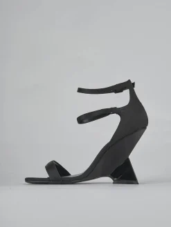 Sandali tacco 5cm pelle nero