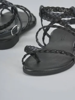 Sandali tacco 1cm pelle nero