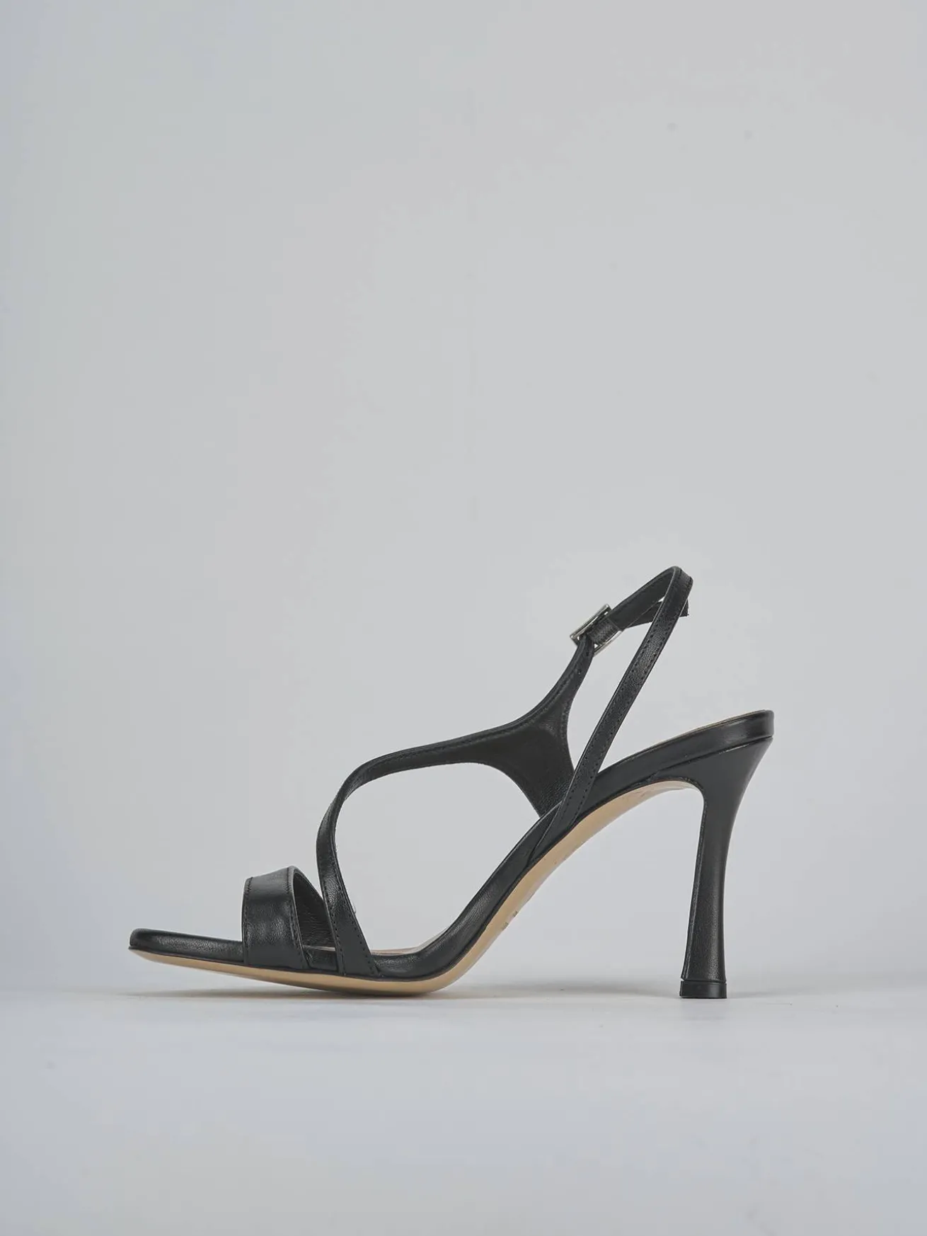 Sandali tacco 9cm pelle nero