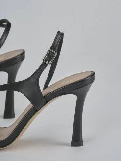 Sandali tacco 9cm pelle nero