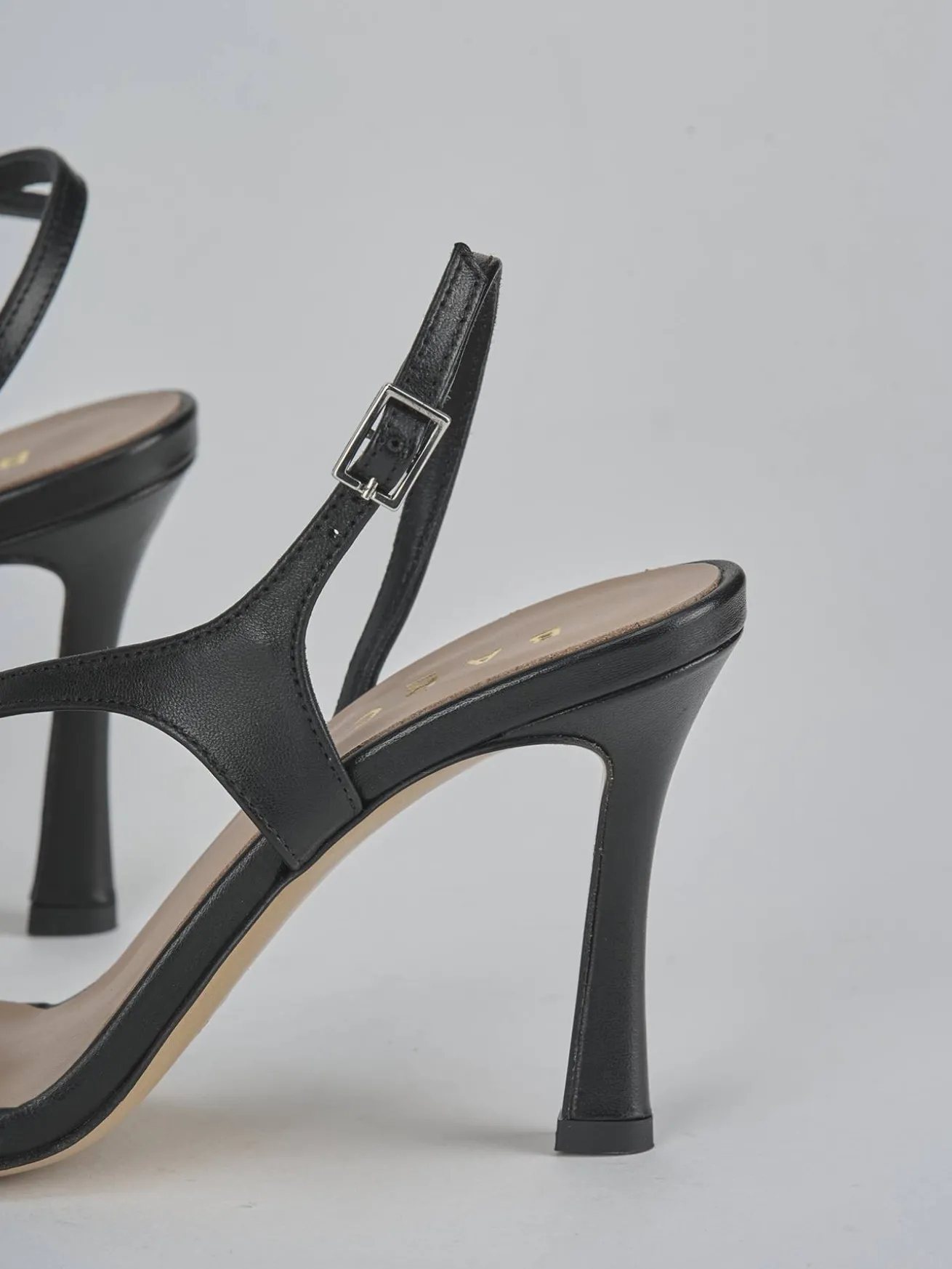 Sandali tacco 9cm pelle nero