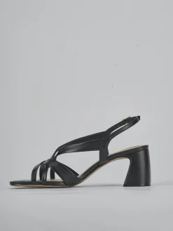 Sandali tacco 6cm pelle nero