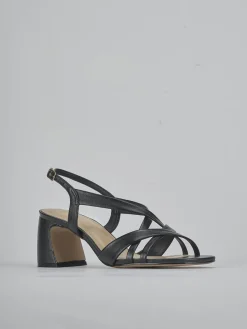 Sandali tacco 6cm pelle nero
